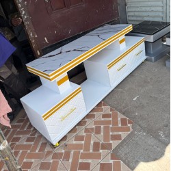 Executive tv stand with marble coating and light