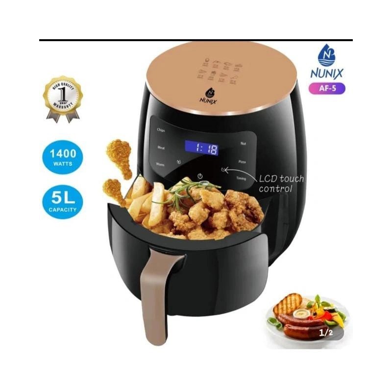 Nunix Air fryer -5L LCD Touch Control 1400W