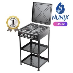 Nunix 3 Gas Burners and 1 Electric Top Cooker with Shelf – LTS-02