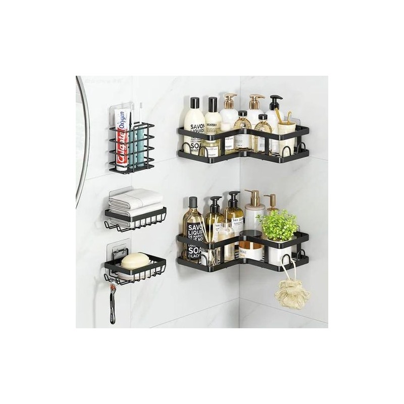 5pc Set Corner Shower Bathroom Organizer